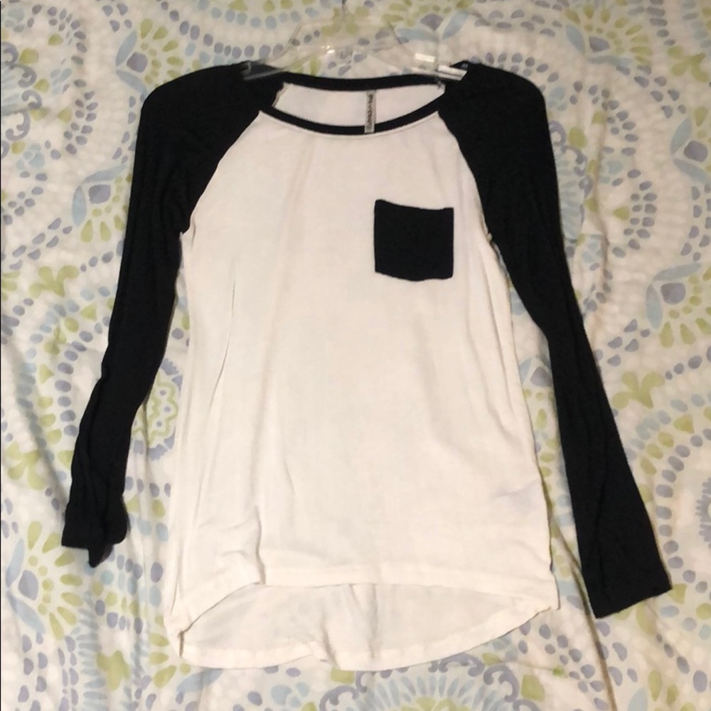 Black and white long sleeve shirt